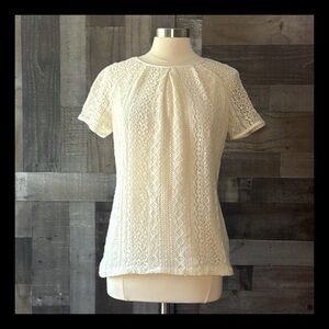 Banana Republic cream lace top size 14 coquette garden party feminine angelic
